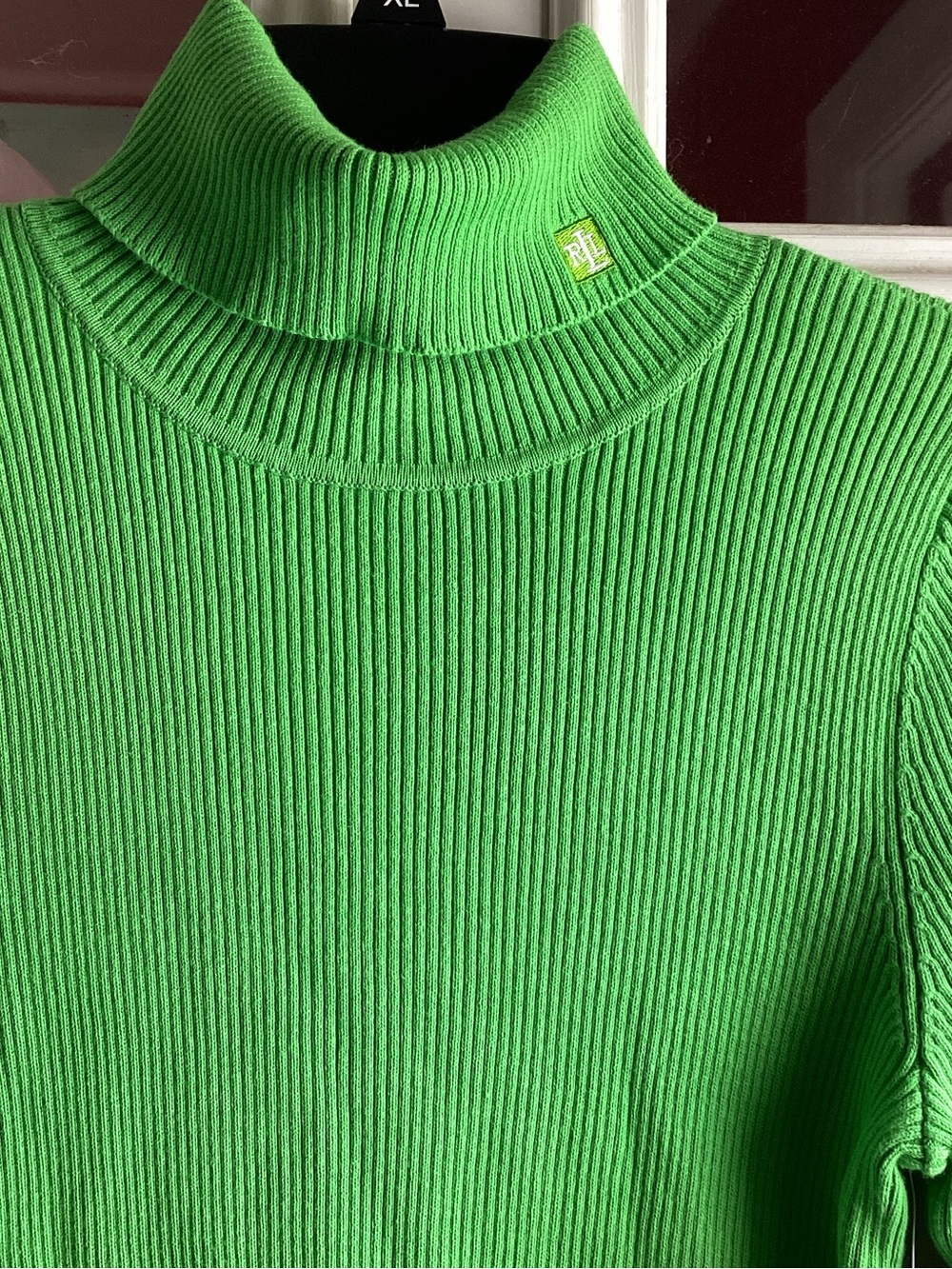 Lauren Ralph Lauren Green Ribbed Turtleneck Sweater lime green - Picture 2 of 7